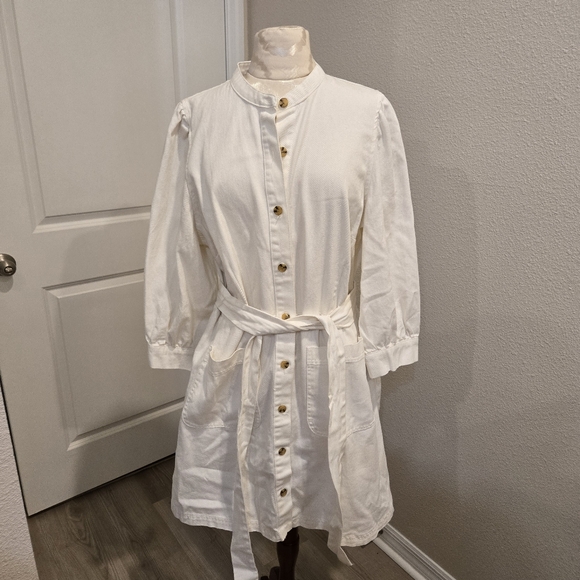 Who What Wear Puff Sleeve Cotton Denim Dress Size XXL - Picture 2 of 10